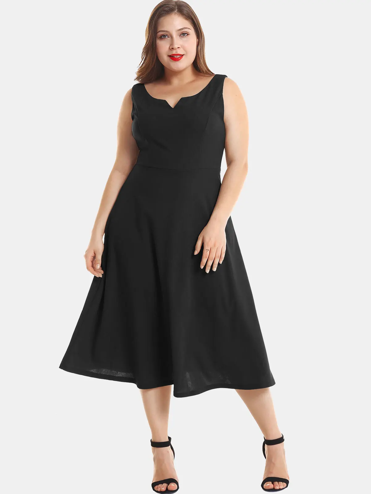 Sovalro Plus Size Women Hepburn Vintage Dress Short Sleeve V-Neck High Waist A-Line Party Dress Solid Color Casual Midi Dress
Sovalro Plus Size Women Hepburn Vintage Dress Short Sleeve V-Neck High Waist A-Line Party Dress Solid Color Casual Midi Dress