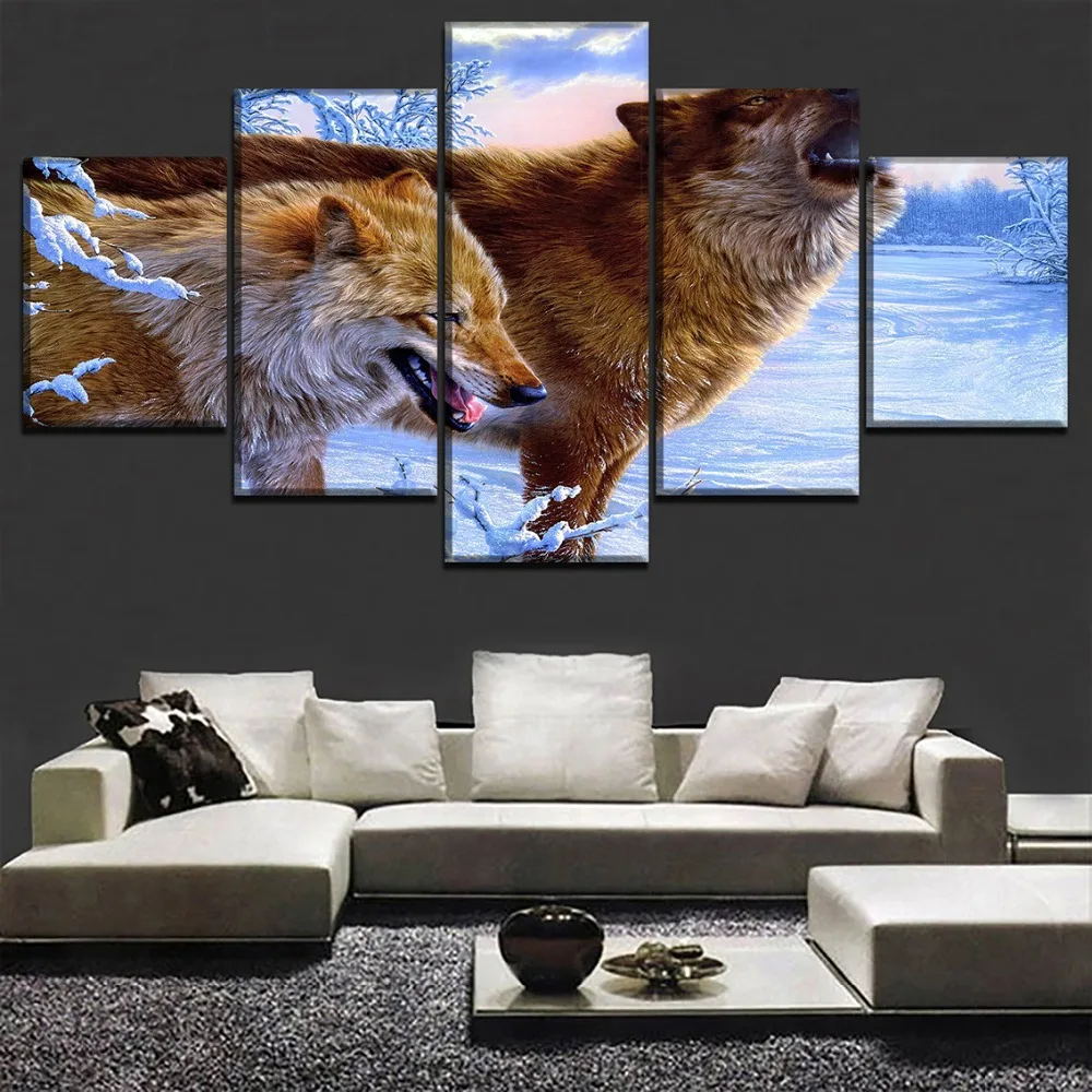 Canvas Wall Art Home Decorative Prints Winter Posters 5 Pieces In the Snow Animals Wolf Paintings Modular Framework Pictures
Canvas Wall Art Home Decorative Prints Winter Posters 5 Pieces In the Snow Animals Wolf Paintings Modular Framework Pictures