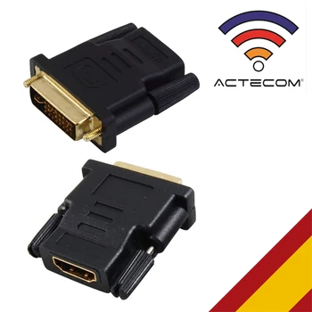ACTECOM Adaptador DVI-D 24+1 macho - HDMI hembra Negro
