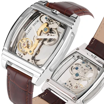 Mechanical Watch Elegant Luminous Automatic Self Wind Skeleton Watches Brown Genuine Leather Watch Band Business Style Clock
Mechanical Watch Elegant Luminous Automatic Self Wind Skeleton Watches Brown Genuine Leather Watch Band Business Style Clock