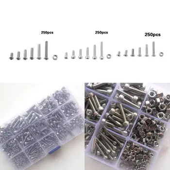250pcs Button /Cap / Flat Head With Hex Nuts Boxed Stainless Steel M3 Screw And Nuts Combination Kits
250pcs Button /Cap / Flat Head With Hex Nuts Boxed Stainless Steel M3 Screw And Nuts Combination Kits