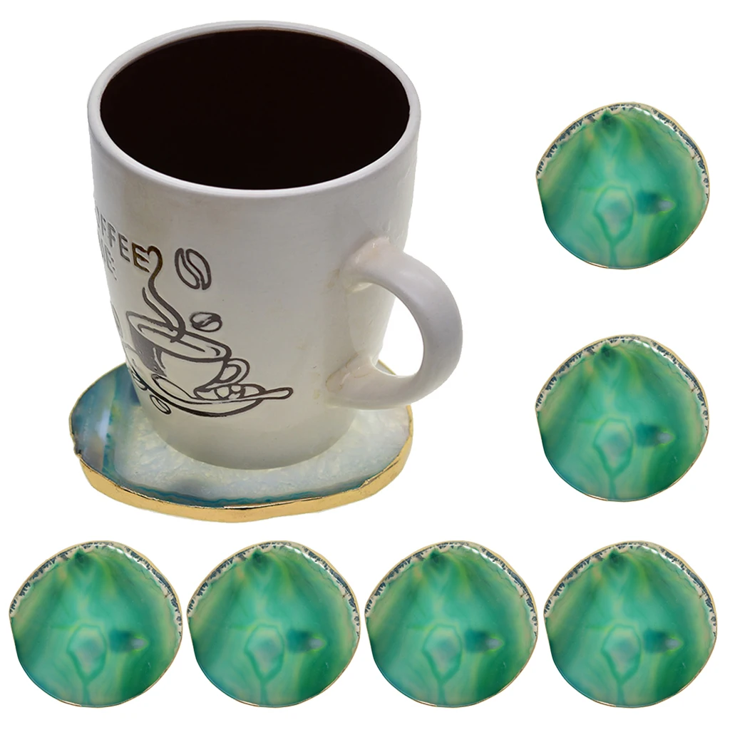 6pcs Agate Slices Geode Stones Gold Edge, Coasters Cup Mat, 2.4 - 3.2 inches , for Jewelry Making, Home Decoration, DIY Crafts
6pcs Agate Slices Geode Stones Gold Edge, Coasters Cup Mat, 2.4 - 3.2 inches , for Jewelry Making, Home Decoration, DIY Crafts