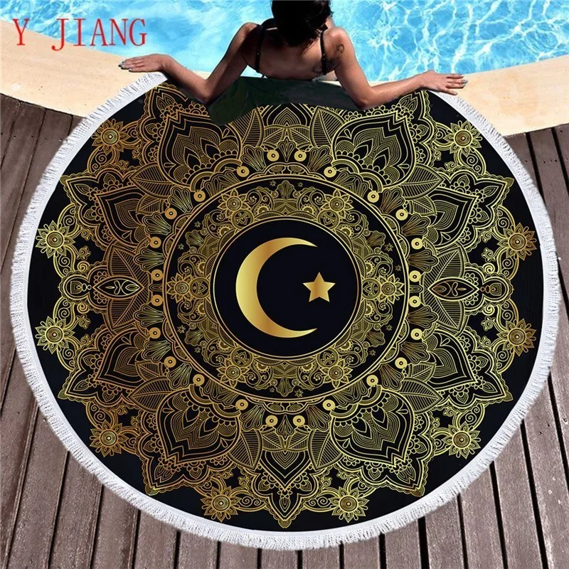 Mandala Round Beach Towel With Tassels Large For Woman Moon Star Bohemian Microfiber Tassel Tapestry Toalla Blanket Yoga Mat
Mandala Round Beach Towel With Tassels Large For Woman Moon Star Bohemian Microfiber Tassel Tapestry Toalla Blanket Yoga Mat
