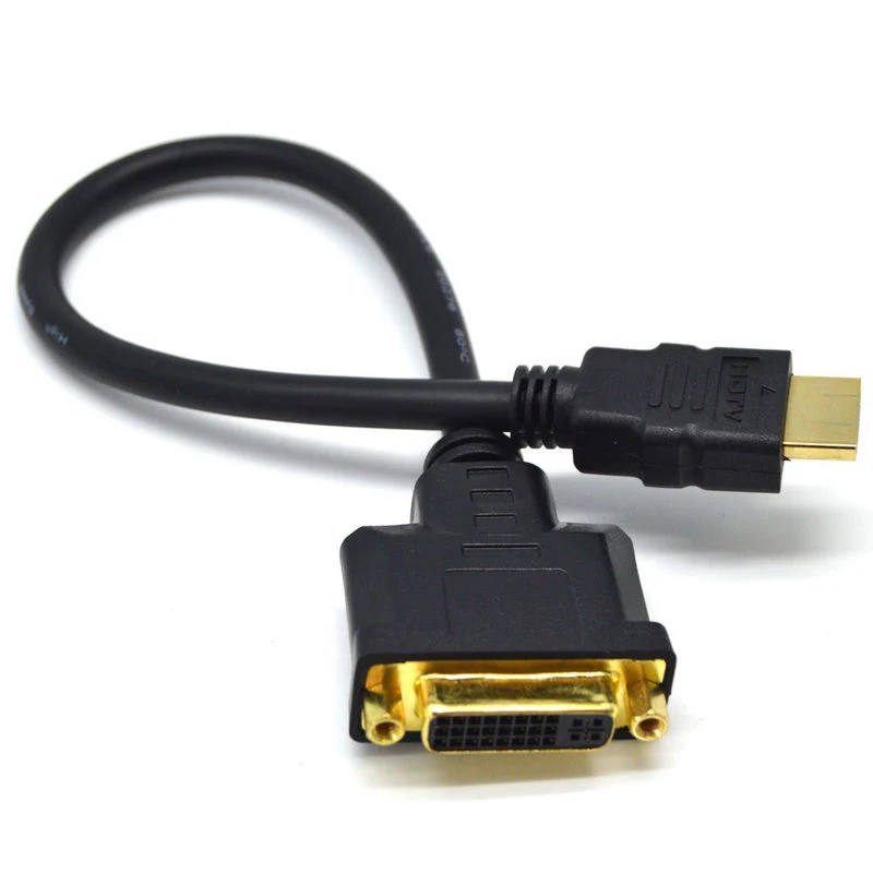 Pohiks 1pc HDMI To DVI-I 24+5 Cable Black M/F Male-Female Video Adapter Cables Cord For PC HDTV LCD DVD 30cm
Pohiks 1pc HDMI To DVI-I 24+5 Cable Black M/F Male-Female Video Adapter Cables Cord For PC HDTV LCD DVD 30cm
