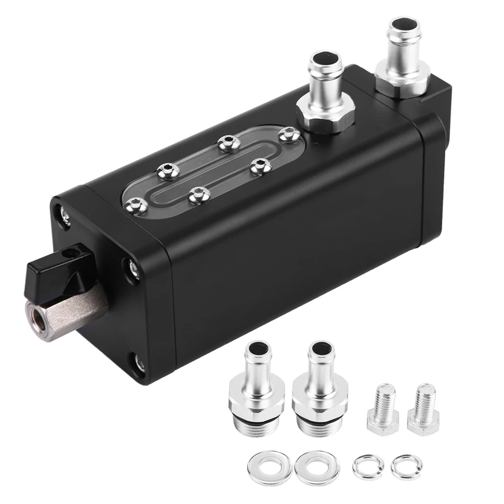 Universal Oil Catch Can 500ML Black Aluminum Square 2-Port Car Fabrication Baffled Oil Catch Can
Universal Oil Catch Can 500ML Black Aluminum Square 2-Port Car Fabrication Baffled Oil Catch Can