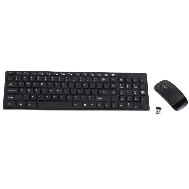 2.4G Wireless Keyboard and Mouse Combos Ultra Thin Optical Wireless Keyboard and Mouse for Desktop laptop gaming Keyboard Black
2.4G Wireless Keyboard and Mouse Combos Ultra Thin Optical Wireless Keyboard and Mouse for Desktop laptop gaming Keyboard Black