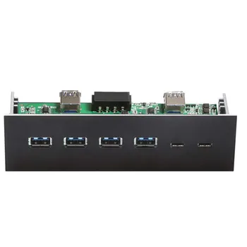 Type-C 4 Ports USB 3.0 2 Ports USB 3.1 Front Panel USB3.0 Hub Splitter Internal Combo Bracket Adapter for Desktop Floppy Bay
Type-C 4 Ports USB 3.0 2 Ports USB 3.1 Front Panel USB3.0 Hub Splitter Internal Combo Bracket Adapter for Desktop Floppy Bay
