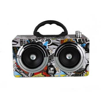 Graffiti Portable Wooden Speaker 20W Wireless Outdoor Radio Bluetooth Speakers Amplifier support TF Card U Disk music player
Graffiti Portable Wooden Speaker 20W Wireless Outdoor Radio Bluetooth Speakers Amplifier support TF Card U Disk music player