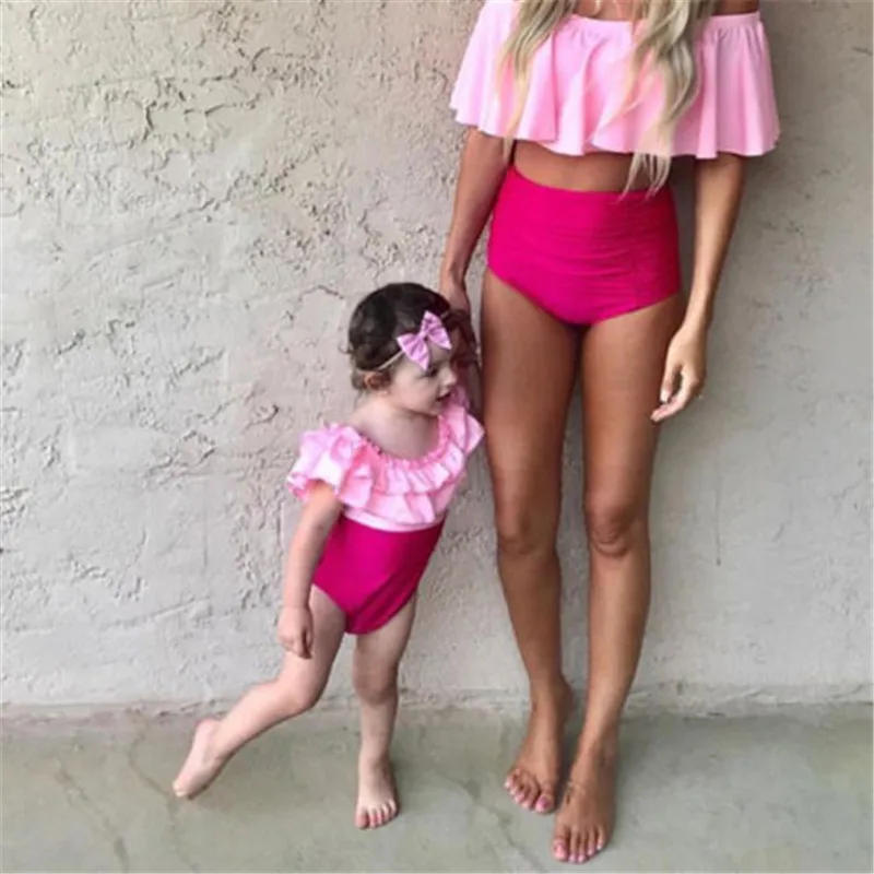 Fashion Casual Slim Women Kids Baby Girls Off Shoulder Swimwear Swimsuit Bathing Suit Beachwear Pink Summer Clothes
Fashion Casual Slim Women Kids Baby Girls Off Shoulder Swimwear Swimsuit Bathing Suit Beachwear Pink Summer Clothes