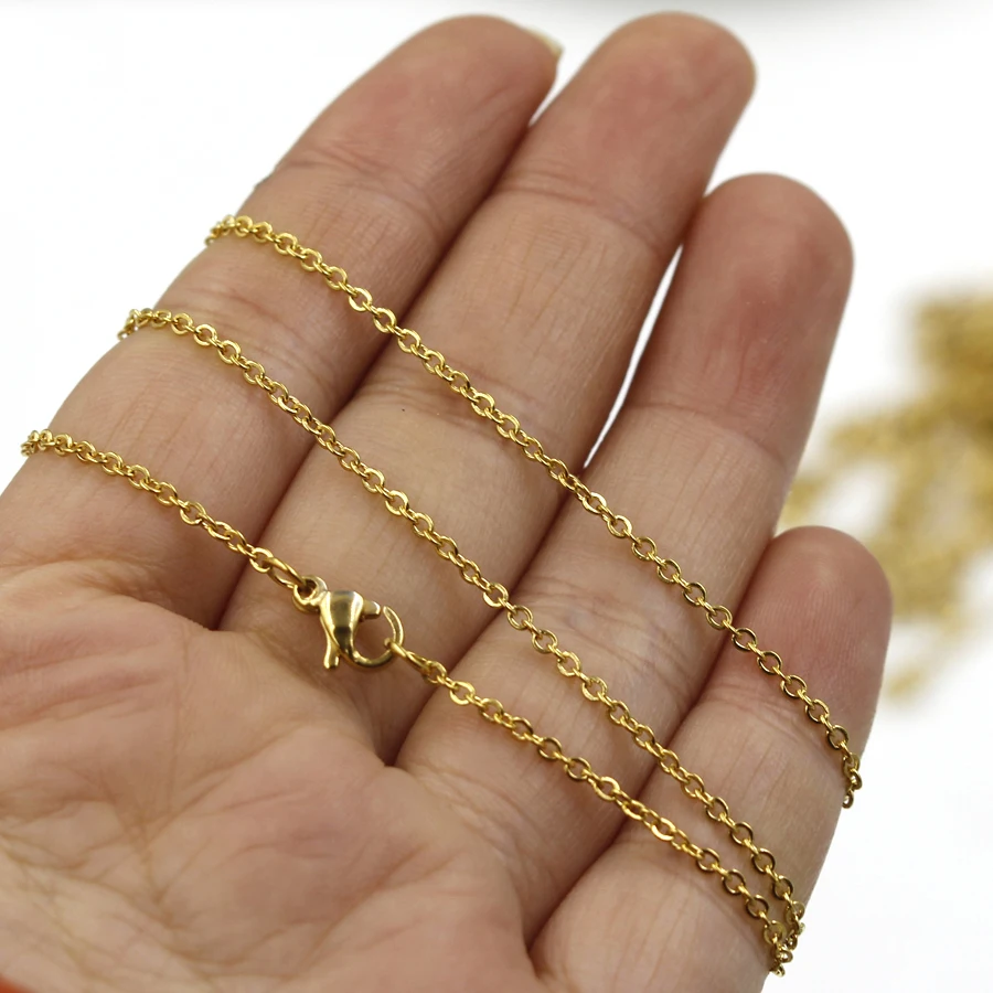 45cm (18") 50cm(20")Gold Color Stainless Steel Chain Necklace Short Chain Necklaces For Women 20pcs/lot
45cm (18") 50cm(20")Gold Color Stainless Steel Chain Necklace Short Chain Necklaces For Women 20pcs/lot