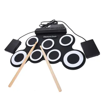 7 Pads Portable Digital USB Roll up Foldable Silicone Electronic Drum Pad Kit With DrumSticks Foot Pedal
7 Pads Portable Digital USB Roll up Foldable Silicone Electronic Drum Pad Kit With DrumSticks Foot Pedal