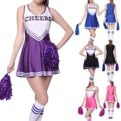 Старшая школа женщины девочка Cheerleader женское нарядное платье Униформа костюм наряд помпоны
Старшая школа женщины девочка Cheerleader женское нарядное платье Униформа костюм наряд помпоны
