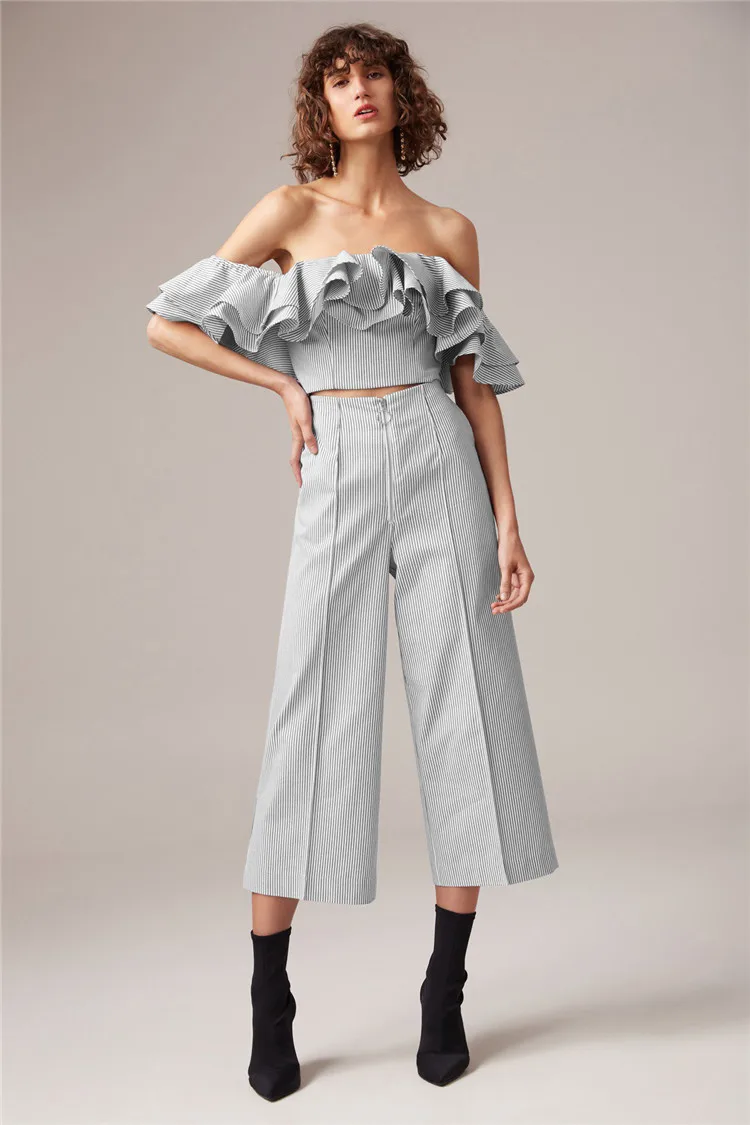 Slash Neck Cascading Ruffle Strapless Top Off Shoulder Backless Short Vest Sexy Crop Top High Quality Women Clothing Summer 2019
Slash Neck Cascading Ruffle Strapless Top Off Shoulder Backless Short Vest Sexy Crop Top High Quality Women Clothing Summer 2019