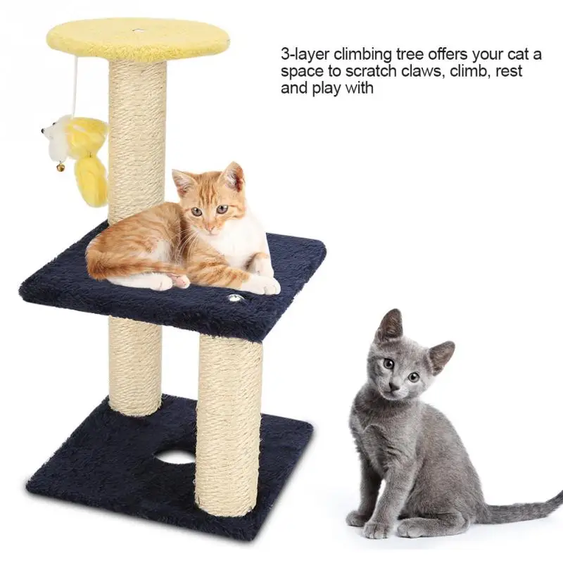 Cat scratching post sisal Mat toy 3-Layer Cat Climbing Tree Scratching Post Board Hanging Toy Home Pet Cat Sharpen Claw
Cat scratching post sisal Mat toy 3-Layer Cat Climbing Tree Scratching Post Board Hanging Toy Home Pet Cat Sharpen Claw