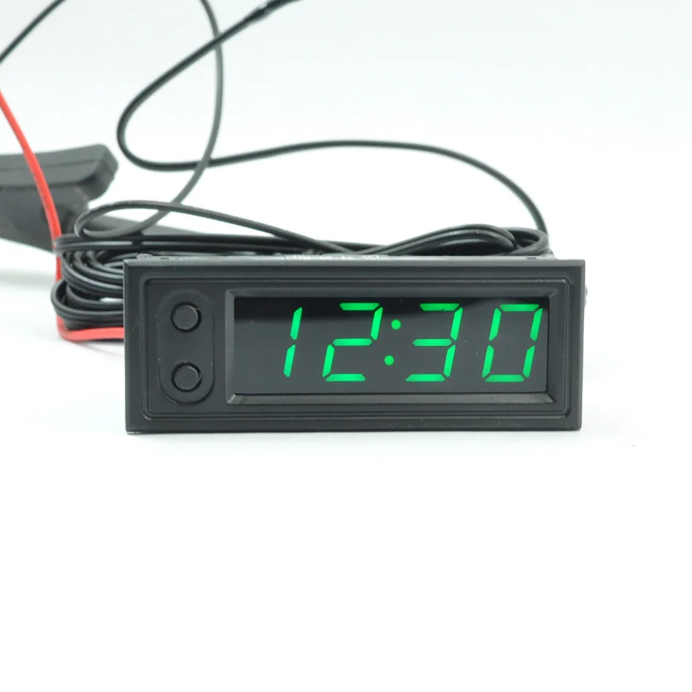 Фото 3 в 1 автомобильный электронный термометр светодиодные часы Rx8025 - купить