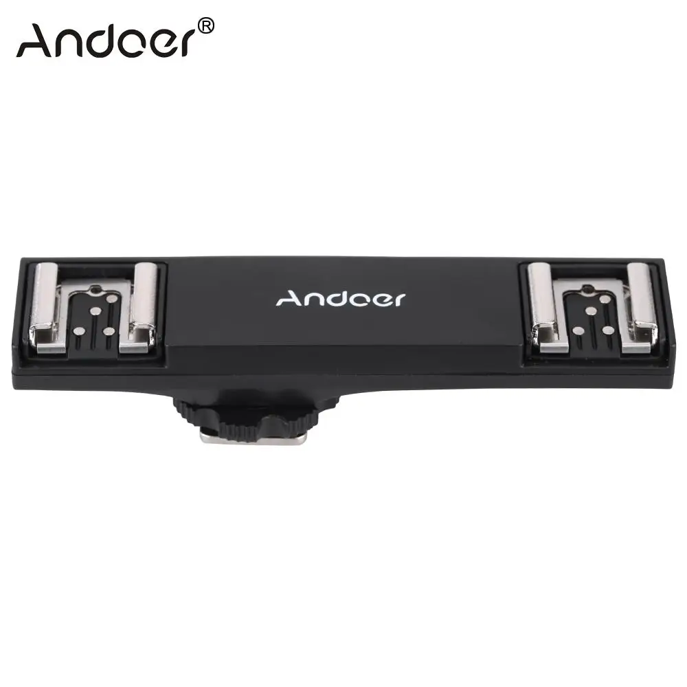 Andoer Двойной Горячий башмак Вспышка Speedlite свет кронштейн сплиттер для Canon 7DII 70D 5DR