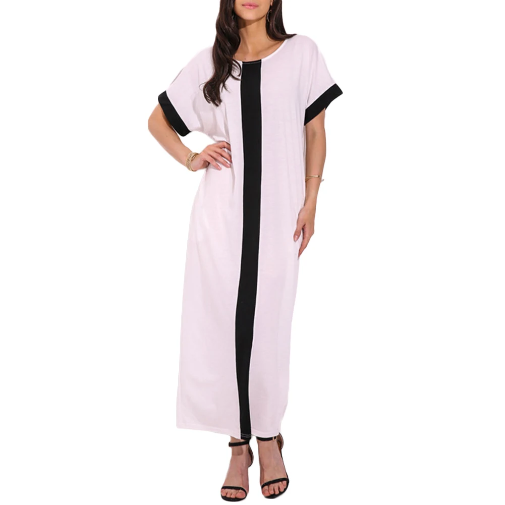 2019 Fashion 3XL 4XL 5XL Plus Size Dress Women Long Robe Contrast Panel Tunic Dress O Neck Short Sleeve Casual Loose Maxi Dress
2019 Fashion 3XL 4XL 5XL Plus Size Dress Women Long Robe Contrast Panel Tunic Dress O Neck Short Sleeve Casual Loose Maxi Dress