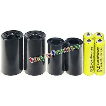 2x AA C Battery Converter + 2x AA D Battery Converter +4x AA 3000mAh NI-MH 1.2V Rechargeable Battery yellow
2x AA C Battery Converter + 2x AA D Battery Converter +4x AA 3000mAh NI-MH 1.2V Rechargeable Battery yellow
