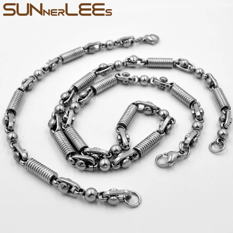 SUNNERLEES Fashion Jewelry Stainless Steel Necklace Bracelet Set 6mm Geometric Beads Link Chain Silver Color Men Women SC138 S
SUNNERLEES Fashion Jewelry Stainless Steel Necklace Bracelet Set 6mm Geometric Beads Link Chain Silver Color Men Women SC138 S