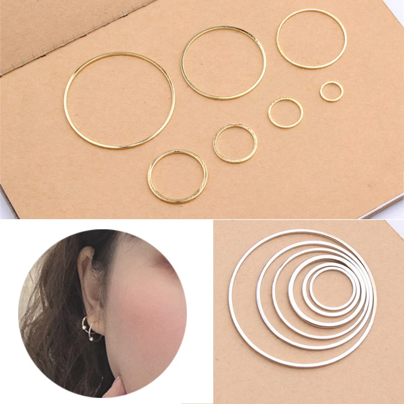 10PCS/Pack Silver Pendant Jewelry Accessories Round Golden Rings for DIY Earrings Making Circle 8/12/15/20/25/30/38mm
10PCS/Pack Silver Pendant Jewelry Accessories Round Golden Rings for DIY Earrings Making Circle 8/12/15/20/25/30/38mm