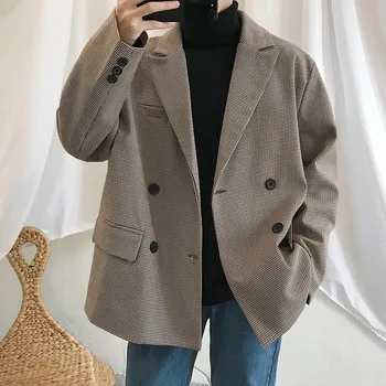 Autumn New Jacket Men Fashion Plaid Suit Jacket Man Casual Loose Society Men's Blazers Streetwear Trend Wild Coat Male Clothes
Autumn New Jacket Men Fashion Plaid Suit Jacket Man Casual Loose Society Men's Blazers Streetwear Trend Wild Coat Male Clothes