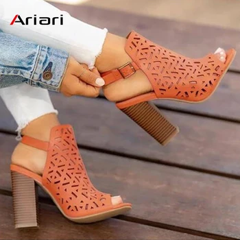 Women Sandals Ankle Strap Summer Shoes Carved High Heels Sandals Plus Size 34-43 Hollow Out Open Toe Party Wedding Sandals
Women Sandals Ankle Strap Summer Shoes Carved High Heels Sandals Plus Size 34-43 Hollow Out Open Toe Party Wedding Sandals
