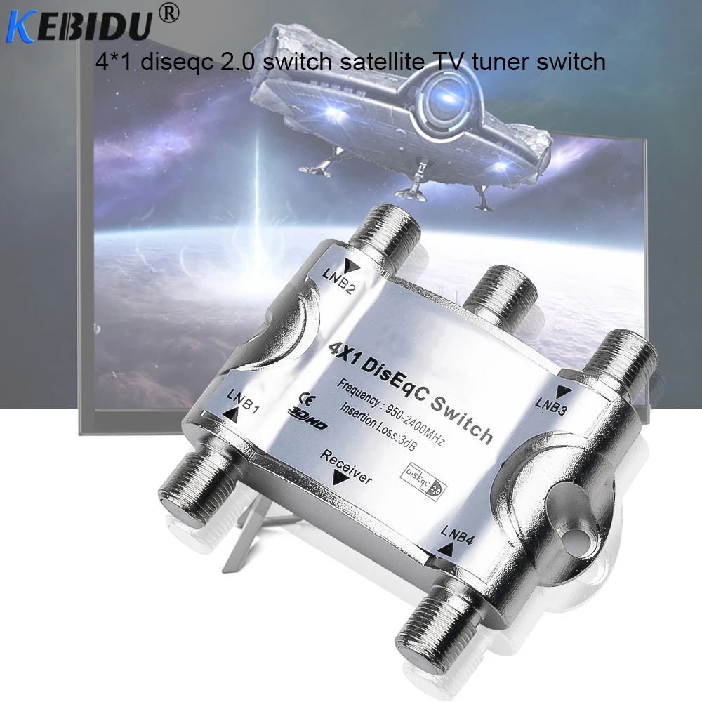KEBIDU 4 in 1 DSC41 4x1 Diseqc 2.0 TV Switch Satellites antenna FTA TV Switch For Satellite Receiver Switch Satellite
KEBIDU 4 in 1 DSC41 4x1 Diseqc 2.0 TV Switch Satellites antenna FTA TV Switch For Satellite Receiver Switch Satellite