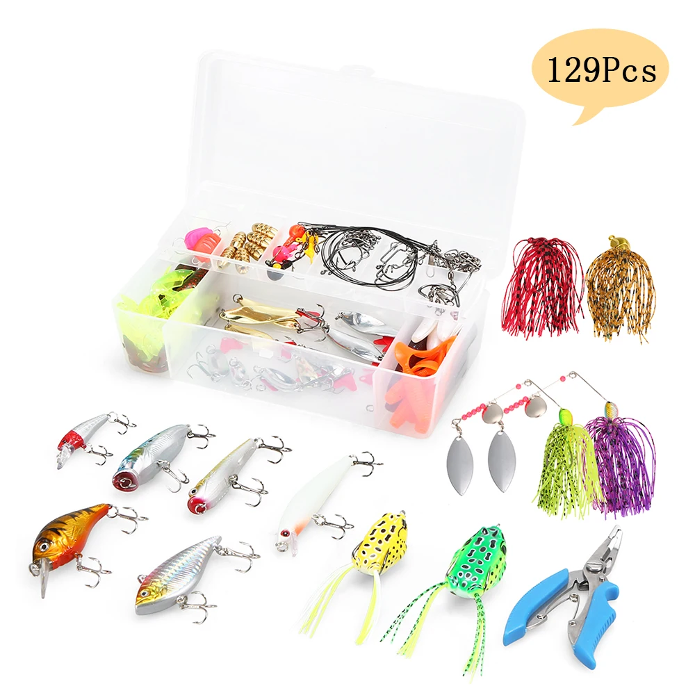 129Pcs Fishing Lures Baits Tackle Combo Including Crankbait Spinnerbaits Worms Jigs Fishing Hooks Beads Fishing Tackle Box
129Pcs Fishing Lures Baits Tackle Combo Including Crankbait Spinnerbaits Worms Jigs Fishing Hooks Beads Fishing Tackle Box