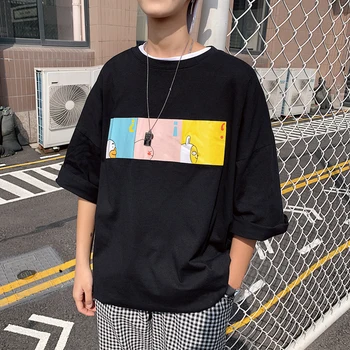 2019 Summer Korean Men Casual Loose Cartoon Printing Cotton Tops Tee Round Neck Short Sleeve Solid Color T-shirt Homme M-2XL
2019 Summer Korean Men Casual Loose Cartoon Printing Cotton Tops Tee Round Neck Short Sleeve Solid Color T-shirt Homme M-2XL