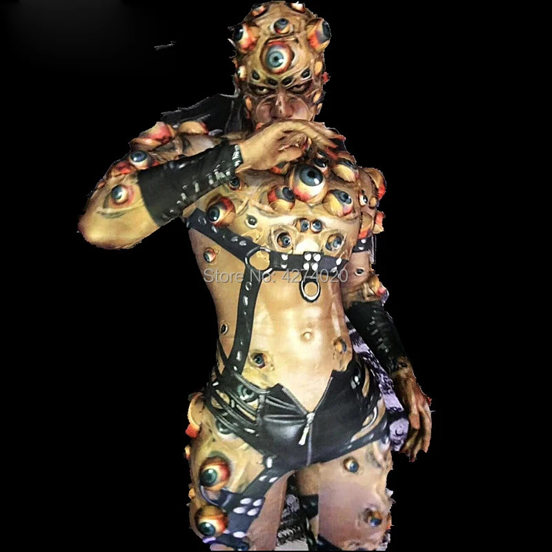 Halloween Printed Eyeball Stretch Jumpsuit Evening Party Bodysuit Nightclub Cosplay Leggings Women Or Men's DJ Singer Jumpsuit
Halloween Printed Eyeball Stretch Jumpsuit Evening Party Bodysuit Nightclub Cosplay Leggings Women Or Men's DJ Singer Jumpsuit