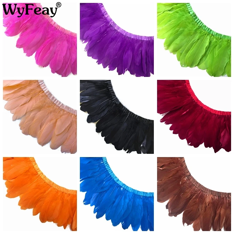 Wholesale Goose Feather Trims 10 Meter/Lot Dyed Geese Feather Ribbons/15-18cm Fringes Goose Feather Cloth Belt DIY decorative
Wholesale Goose Feather Trims 10 Meter/Lot Dyed Geese Feather Ribbons/15-18cm Fringes Goose Feather Cloth Belt DIY decorative