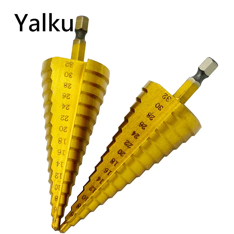 Yalku HSS Step Drill Bits Power Tool Core Drill Bits 1pcs 4-12/20/32mm Woodworking Wood Drilling Bits Tool Titanium High Quality
Yalku HSS Step Drill Bits Power Tool Core Drill Bits 1pcs 4-12/20/32mm Woodworking Wood Drilling Bits Tool Titanium High Quality