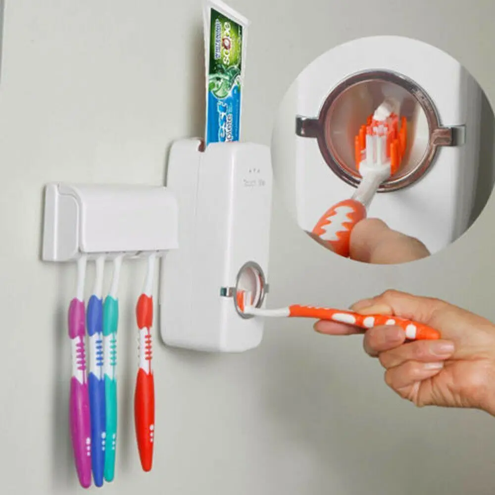Automatic Toothpaste Dispenser and Toothbrush Holder Stand Wall Mounted Bathroom Toothpaste Squeezers
Automatic Toothpaste Dispenser and Toothbrush Holder Stand Wall Mounted Bathroom Toothpaste Squeezers