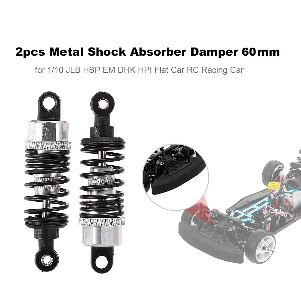 2pcs 60mm Metal Shock Absorber Damper RC Car Parts for 1/10 JLB HSP EM DHK HPI Flat Car RC Racing Car
2pcs 60mm Metal Shock Absorber Damper RC Car Parts for 1/10 JLB HSP EM DHK HPI Flat Car RC Racing Car
