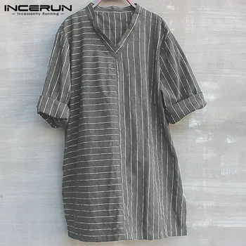Vintage Chinese Mens Shirts Cotton Autumn Dress Retro Shirts V Neck Striped Loose 5XL Masculina Camisa INCERUN Tops Shirt
Vintage Chinese Mens Shirts Cotton Autumn Dress Retro Shirts V Neck Striped Loose 5XL Masculina Camisa INCERUN Tops Shirt