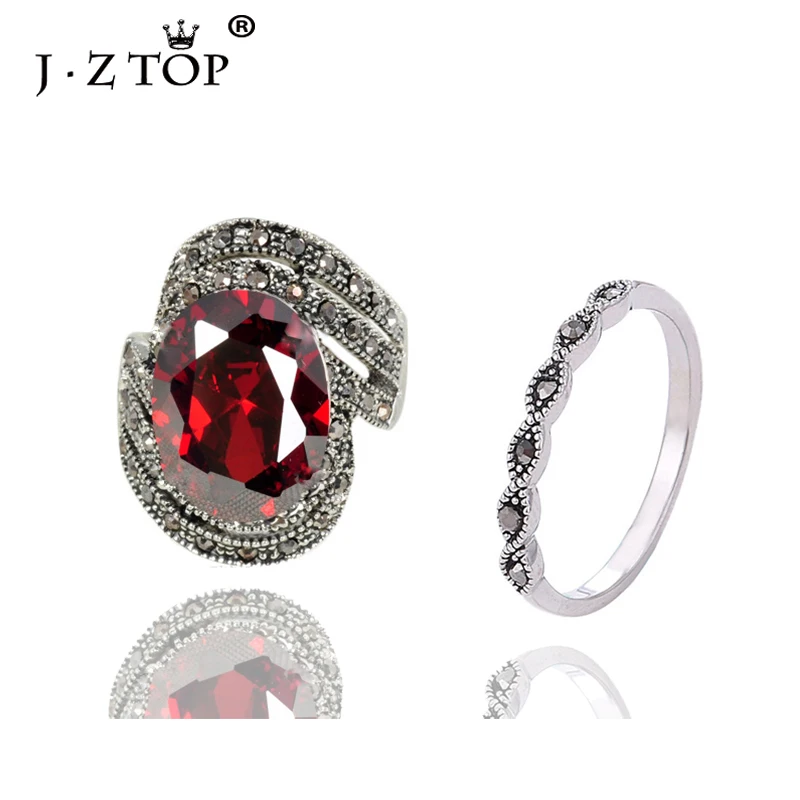 JZTOP Brand Vintage Red Gem Set Rings For Women Joint Ring Ladies Index Ring Female Luxury Retro Gift Jewelry 2PCS/SET
JZTOP Brand Vintage Red Gem Set Rings For Women Joint Ring Ladies Index Ring Female Luxury Retro Gift Jewelry 2PCS/SET