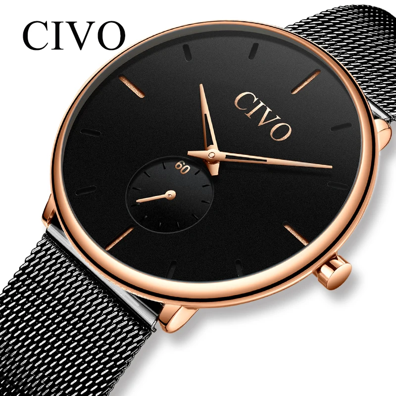 CIVO New Fashion Mens Watches Top Brand Simple Quartz Watch Sport Waterproof Wrist Watch Mesh Strap Male Clock Relogio Masculino
CIVO New Fashion Mens Watches Top Brand Simple Quartz Watch Sport Waterproof Wrist Watch Mesh Strap Male Clock Relogio Masculino