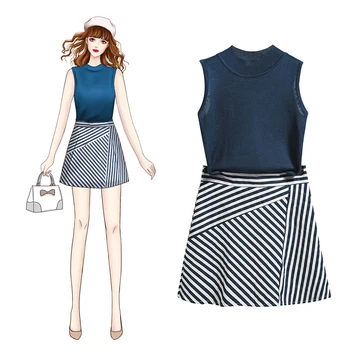 summer new style vest sleeveless sweater stripe bust skirt suit two-piece women clothing set vestidos knitted top outfit fashion
summer new style vest sleeveless sweater stripe bust skirt suit two-piece women clothing set vestidos knitted top outfit fashion