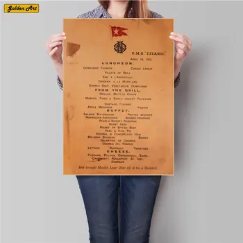 Titanic Movie Poster Lunch menu Vintage Print Painting Antique wall sticker bar cafe living room bedroom decoration 45.5x31.5cm
Titanic Movie Poster Lunch menu Vintage Print Painting Antique wall sticker bar cafe living room bedroom decoration 45.5x31.5cm
