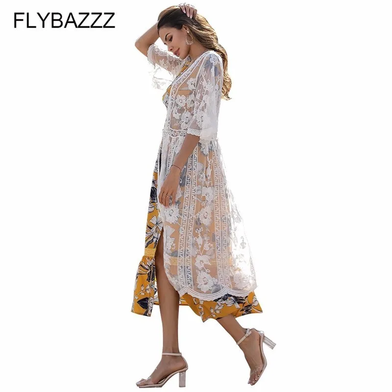Sexy Lace Beach Cover Up Swimsuit Long Dress Transparent Cardigan Half Sleeve Swimwear Summer Hot Ladies Beachwear 2019 Cover-up
Sexy Lace Beach Cover Up Swimsuit Long Dress Transparent Cardigan Half Sleeve Swimwear Summer Hot Ladies Beachwear 2019 Cover-up