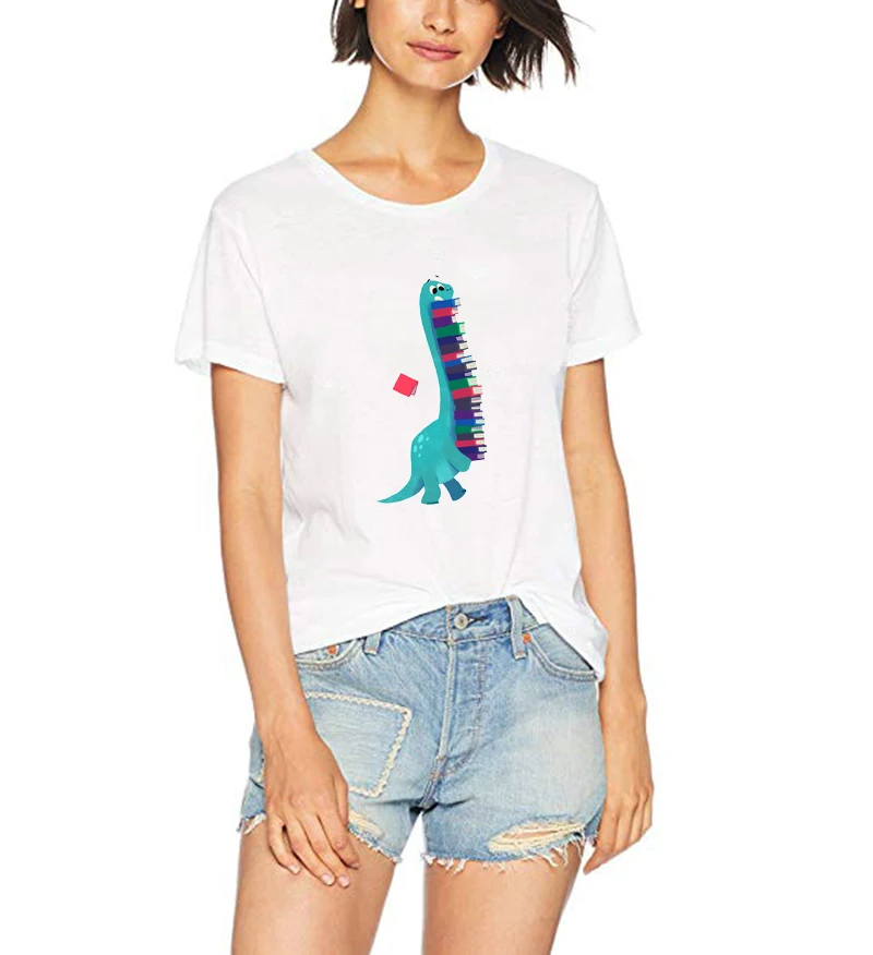 Vogue T Shirt BOOK DINOSAURS Kawaii White T-shirts Women 100% Cotton Summer Shirt Aesthetic Casual Tops Harajuku Tees
Vogue T Shirt BOOK DINOSAURS Kawaii White T-shirts Women 100% Cotton Summer Shirt Aesthetic Casual Tops Harajuku Tees