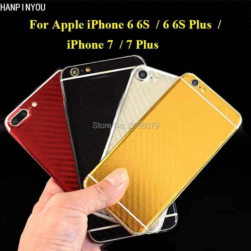 

For Apple iPhone 6 6S Plus / 7 Plus 3D Electroplating Carbon Fiber Full Body Back Cover Decal Phone Skin Protective Sticker Film