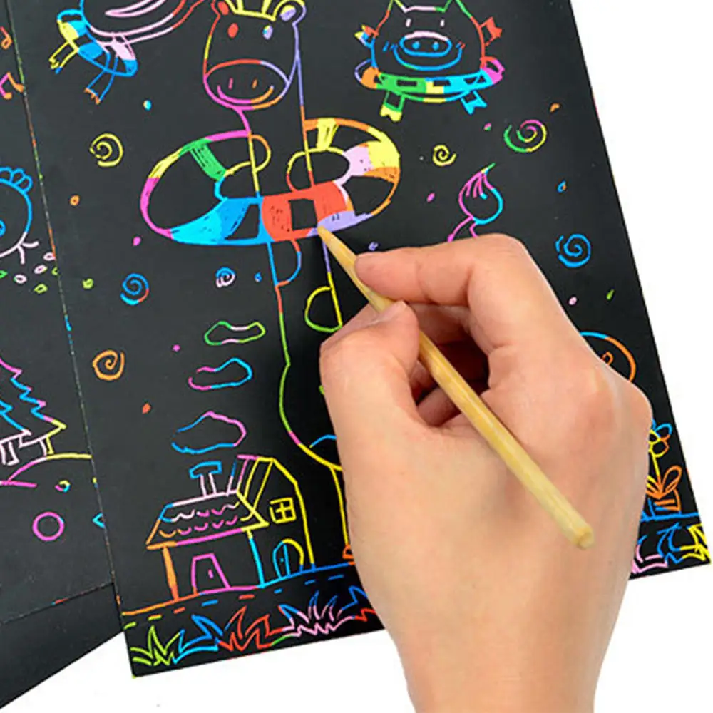 50Pcs/set Magic Colorful Drawing Board Rainbow Scratch Paper DIY Drawing Toys Scraping Painting Kid Doodle Painting Scratch Toy
50Pcs/set Magic Colorful Drawing Board Rainbow Scratch Paper DIY Drawing Toys Scraping Painting Kid Doodle Painting Scratch Toy