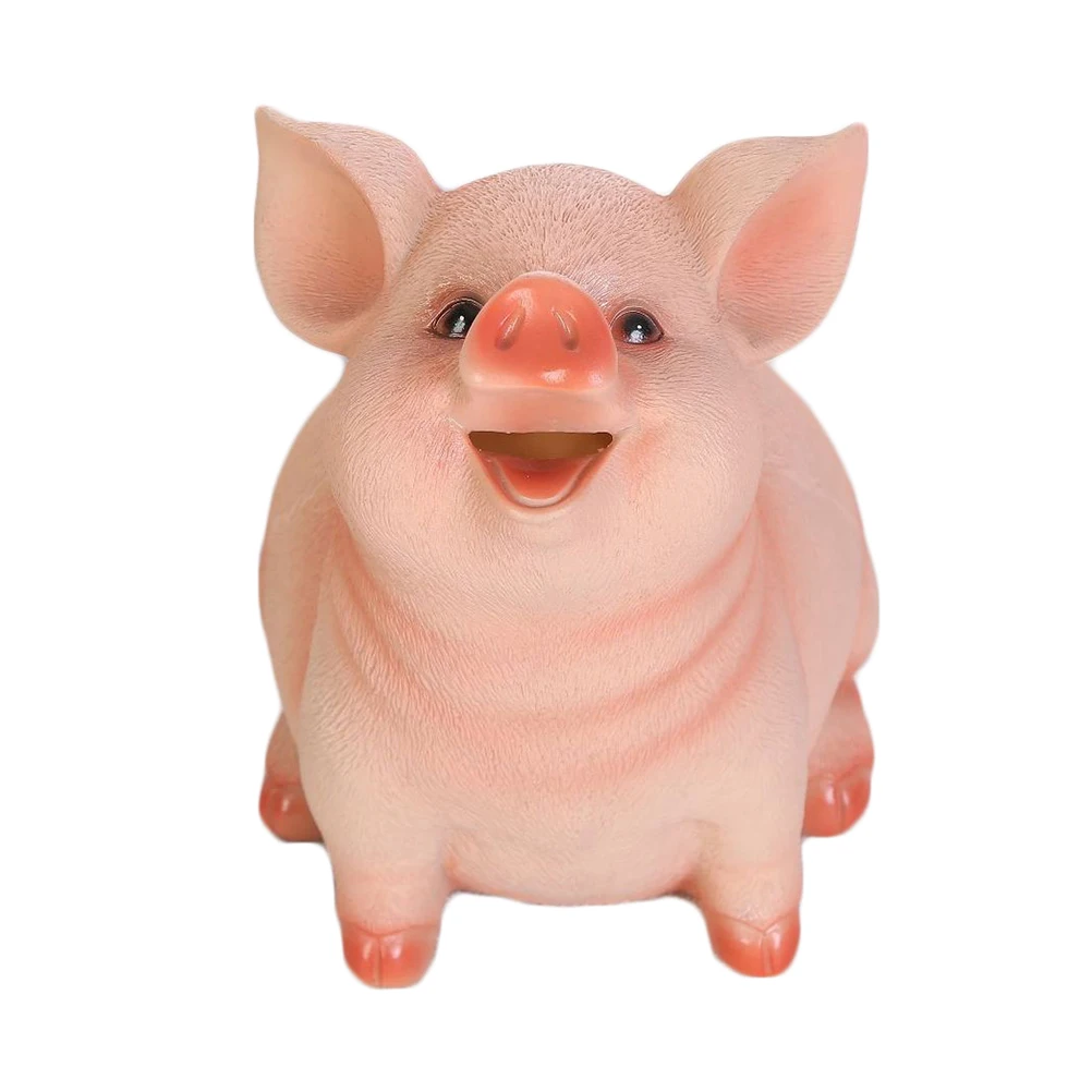 

1pc Piggy Bank Cute Pig Shaped Resin Craft Creative Adorable Saving Pot Coin Bank Money Box Desktop Decor for Kids Children