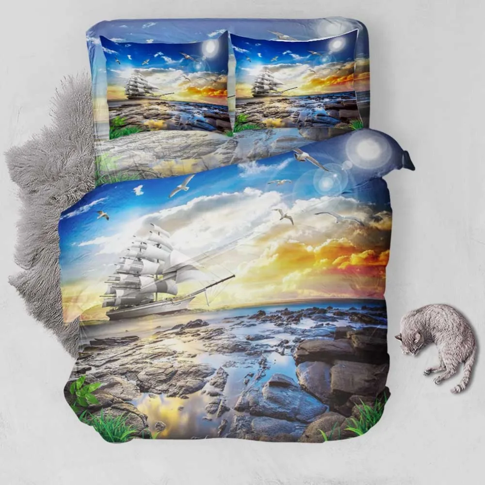 3D Scenic Bedding Set Sea wave Print Duvet cover set Twin queen king lifelike bedclothes with pillowcase bed set home Textiles
3D Scenic Bedding Set Sea wave Print Duvet cover set Twin queen king lifelike bedclothes with pillowcase bed set home Textiles