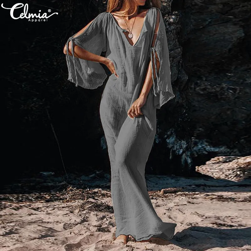 Celmia 2019 Summer Beach Sexy Maxi Long Dress Women Casual Loose V Neck Off Shoulder Party Ankle-length Vestidos Mujer Plus Size
Celmia 2019 Summer Beach Sexy Maxi Long Dress Women Casual Loose V Neck Off Shoulder Party Ankle-length Vestidos Mujer Plus Size