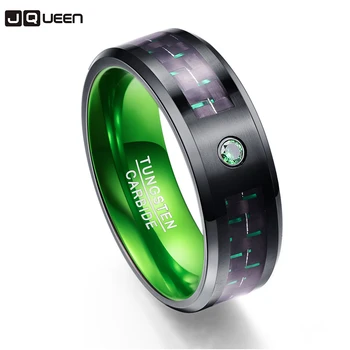 Carbon Fiber Party Ring Green Zircon Men Rings 100% Tungsten Carbide Wedding Bands Anillos Para Hombres Ring
Carbon Fiber Party Ring Green Zircon Men Rings 100% Tungsten Carbide Wedding Bands Anillos Para Hombres Ring