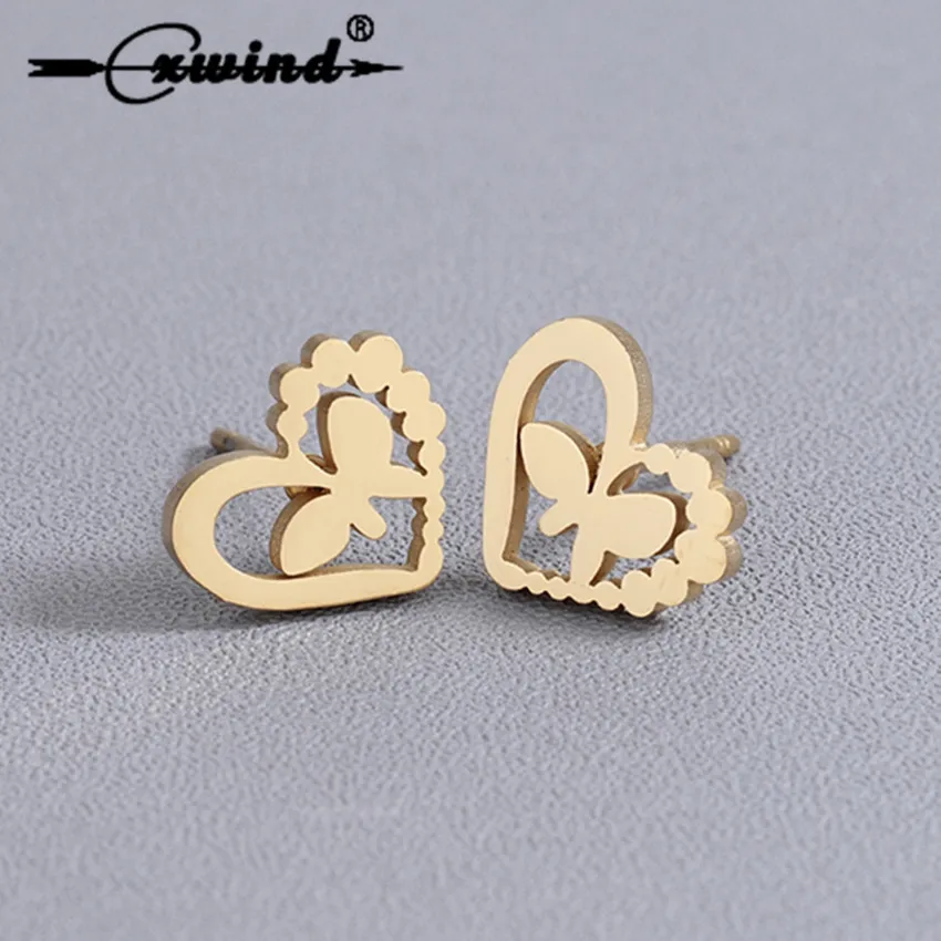Cxwind Fashion Gold Color Heart Geometric Animal Stud Earrings for Women Stainless Steel Earring Christmas Gift Statement Bijoux
Cxwind Fashion Gold Color Heart Geometric Animal Stud Earrings for Women Stainless Steel Earring Christmas Gift Statement Bijoux