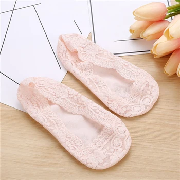 Women Lace Socks Silicone Non-slip Invisible Low Cut Socks Thin Pink Female Perspective Fashion Toe Sock Summer Sock Slippers
Women Lace Socks Silicone Non-slip Invisible Low Cut Socks Thin Pink Female Perspective Fashion Toe Sock Summer Sock Slippers