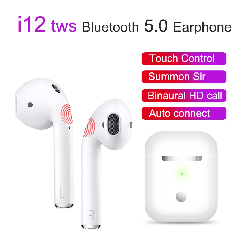 2019 new i12 TWS Touch control Mini Air 1:1 pods Wireless Bluetooth 5.0 earphones headset pk i10 i11 tws for IOS phone iPhone
2019 new i12 TWS Touch control Mini Air 1:1 pods Wireless Bluetooth 5.0 earphones headset pk i10 i11 tws for IOS phone iPhone